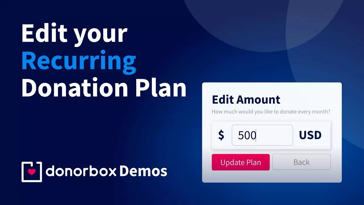 Manage your reoccurring donations on Donorbox